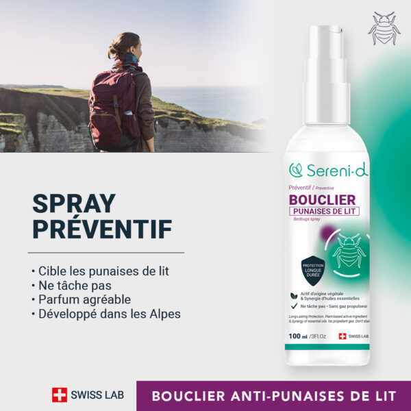 Spray Répulsif Punaises De Lit - 500 Ml, à L'eucalyptus Et Chrysanthème, Pour Matelas, Meubles, Tapis
