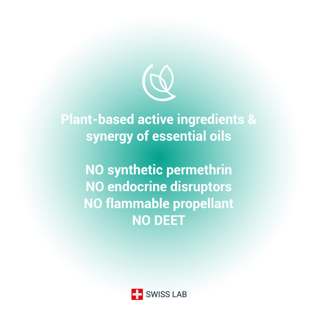 Plant active ingredients & essential oil synergy - NO synthetic permethrin, NO DEET, NO endocrine disruptors, NO flammable propellant.