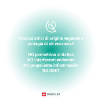 Principi attivi vegetali e sinergia di oli essenziali - NO permetrina sintetica, NO DEET, NO interferenti endocrini, NO propellente infiammabile.