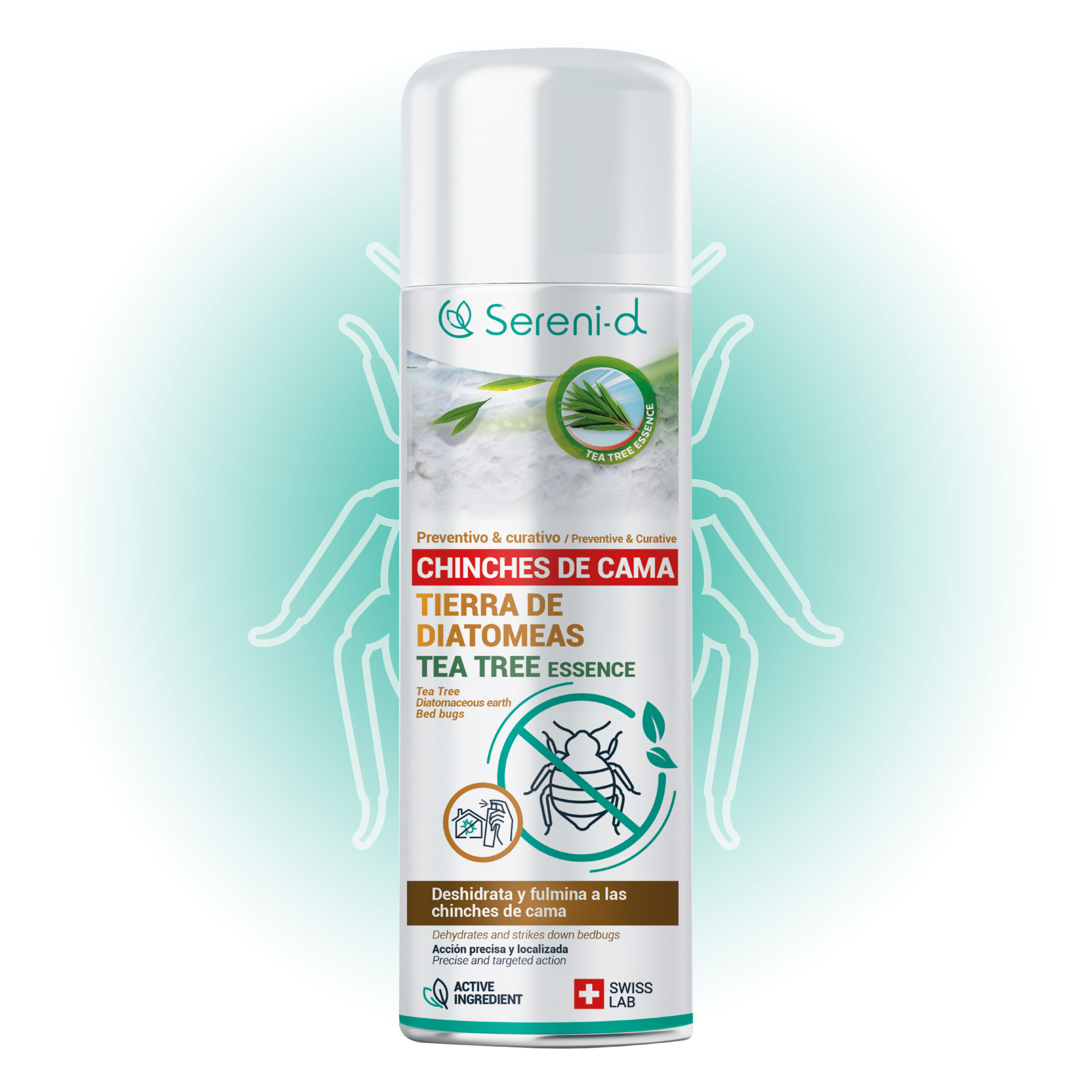 Tierra de Diatomeas con Árbol de Té para Chinches