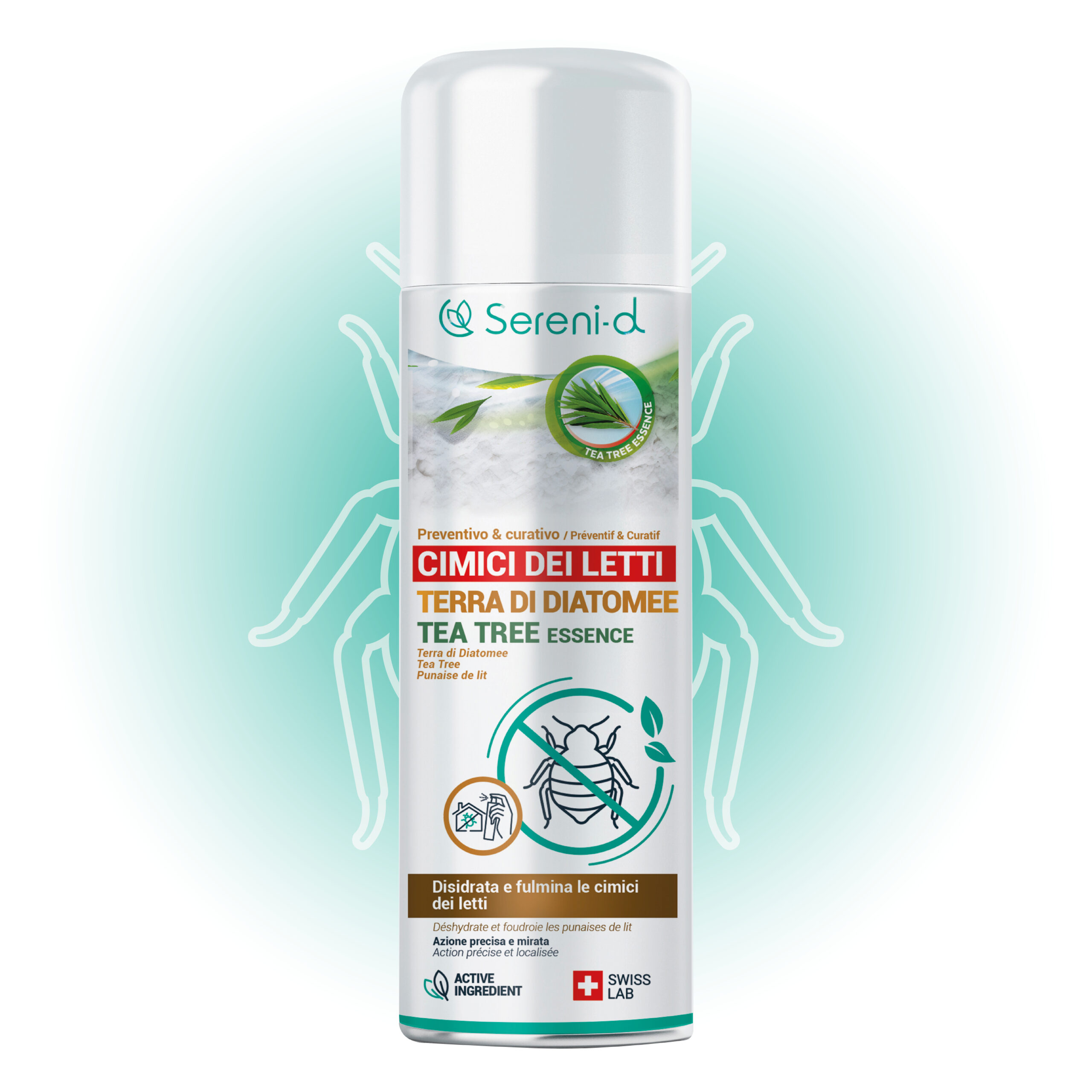 Terra di Diatomee al Tea Tree per Cimici dei Letti
